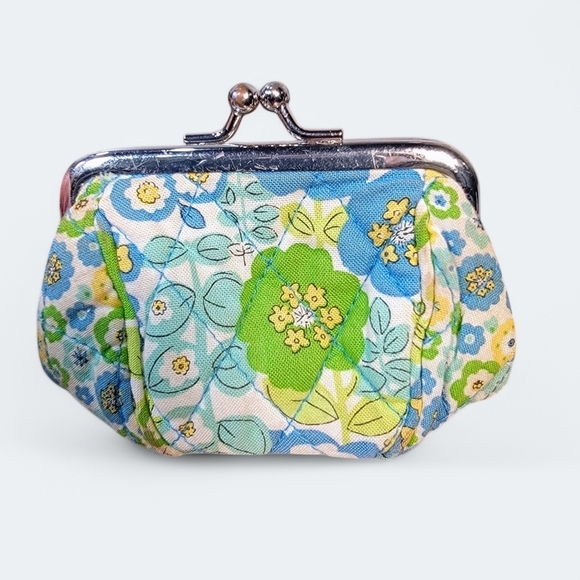 Vera Brandly English Meadow Floral Quilted Count Purse Small Kiss Lick Bag - Picture 16 of 16